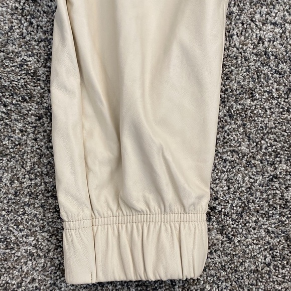 CALIA Faux Leather Jogger Pants in Cream - Picture 7 of 8